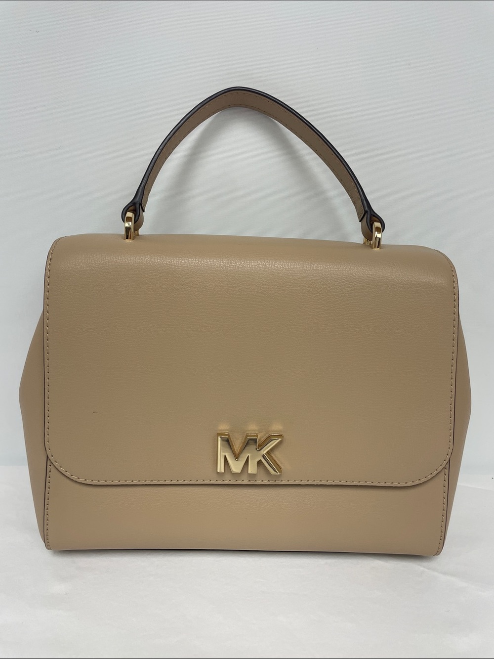 Michael Kors Tan Top-Handle Purse with Gold MK Logo